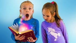 Sisters magical book adventure Amelia and Avelina fun [upl. by Cynara]