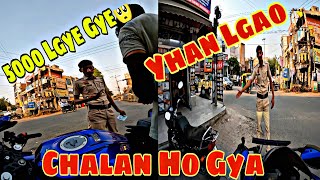 Police Walo Ne 5000 Ka Chalan Kar Diya 🥺 sachinmotovlog  Police Wale Ne Rok Liya 😲motovlog [upl. by Dessma997]