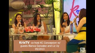 KrisTV cohosts KC Concepcion w guests Bianca and Liz part 1 052013 [upl. by Buke]