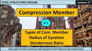 Compression Member  Radius of Gyration  Slenderness Ratio  Steel Structure Design [upl. by Niabi]