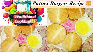 Patties Burgers Recipe 🍔 My Daily Routine Recipes 😍 Traditional Cooking 🥞 [upl. by Atterys]