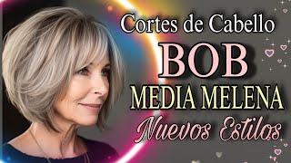 Tendencia Cabello 2024 ✂️ Cortes BOB MEDIANOS Para Mujeres de Toda edad y Tipo de Cabello [upl. by Lessirg]