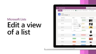 Getting started with Microsoft Lists  Edit a view of a list [upl. by Refeinnej484]