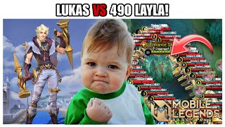 Mlbb New hero lukas vs 490 Layla [upl. by Isdnil224]