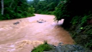 Rio Tigre flooding in Costa Rica 11262014 [upl. by Isle]