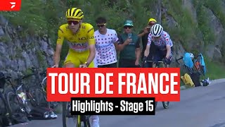 Tour de France 2024 Stage 15 Highlights [upl. by Etireuqram]