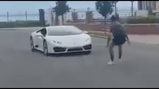 What Could Go Wrong Dude Tries To Jump Over A Lamborghini [upl. by Aldwin]