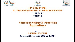 UNIT  4Nanotechnology amp Precision Agriculture [upl. by Trellas]