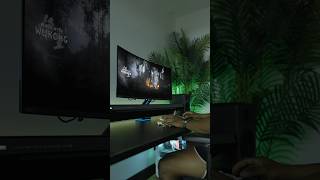 A gaming setup with a 34” QDOLED ultrawide amp an RGB desk arm [upl. by Enyledam]