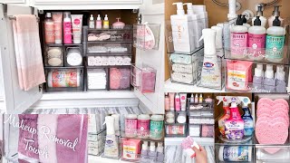 ULTIMATE BATHROOM ORGANIZATION  Satisfying Clean and Bathroom Restock Organizing on A Budget [upl. by Graves]