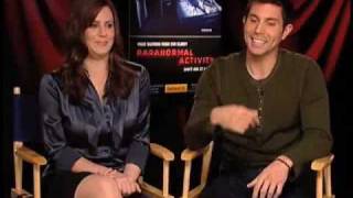 Paranormal Activity  Katie Featherston and Micah Sloat interview [upl. by Annelg]