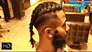 How I Cut amp Style My Hair TOP KNOTBRAIDED MAN BUN FADE HAIRCUT TUTORIALHOW TO 2016 [upl. by Kozloski]