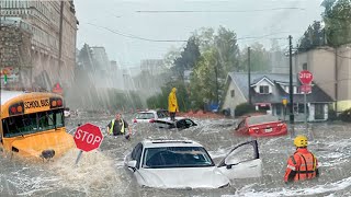 Canada Underwater Heavy flooding destroyed roads and houses in Vancouver British Columbia [upl. by Minabe]