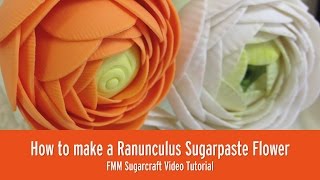 How to make a Ranunculus Fondant Flower [upl. by Macomber]