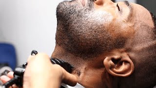 First Neck Line Beard Trim  Black Mens Beard Week 3 [upl. by Annahc]