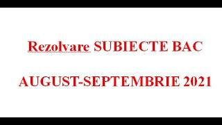 Rezolvare BAC BIOLOGIE 2021 augustseptembrie [upl. by Oigroeg]