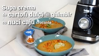 Supa crema de cartofi dulci cu ghimbir si nuci caju crocante [upl. by Ahsaek492]