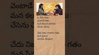 Oo chedhu nijam song lyrics  hinanna nani mrunal melodysong telugulyrics trending shorts [upl. by Chao35]