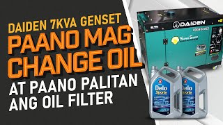 PAANO MAGCHANGE NG OIL AT OIL FILTER NG 7KVA NA GENERATOR SET [upl. by Riki]