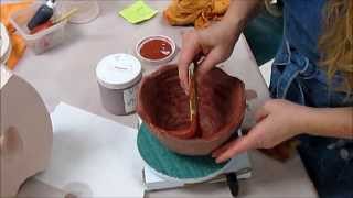 Glaze Application Demonstration for Ceramics I II and Wheel Throwing [upl. by Ativahs]