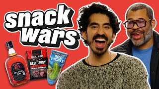 Dev Patel amp Jordan Peele Rate Indian And American Food  Snack Wars [upl. by Arlo475]