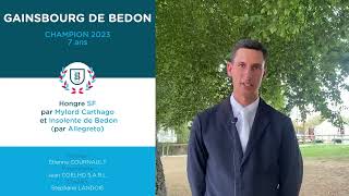 Pompadour CCE 2023 – Interview Champion de France des 7 ans  GAINSBOURG DE BEDON [upl. by Harp]