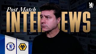 POCHETTINO reacts postmatch  Chelsea 24 Wolves  Chelsea FC 202324 [upl. by Eimak]