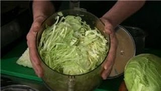 Cabbage Recipes  How to Chop Cabbage for Coleslaw in a Food Processor [upl. by Tesler]