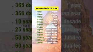 Measurements Of Time english learnenglish hoctienganh time measuring jubilee celebration [upl. by Neslund]