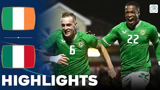 Ireland vs Italy  What a Game  Highlights  U21 Euro Qualification 21112023 [upl. by Ecikram532]