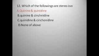 MCQ about quinoline alkaloids [upl. by Abrahamsen]