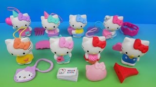 2014 HELLO KITTY 40th ANNIVERSARY BIRTHDAY SET OF 8 McDONALDS HAPPY MEAL COLLECTION VIDEO REVIEW [upl. by Oelc]