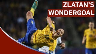 Zlatan Ibrahimovic Scores Amazing 30yard Bicyclekick vs England  Sweden 42 England [upl. by Vullo]