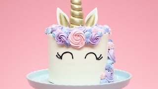 HOW TO MAKE A UNICORN CAKE  NERDY NUMMIES [upl. by Ytrebil]