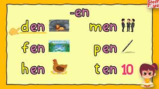 CVC Words short vowel e  Reading Word Families short e sound  Three letter words [upl. by Zitah]