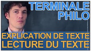 Lexplication de texte  la lecture du texte  Philosophie  Terminale  Les Bons Profs [upl. by Gaynor]