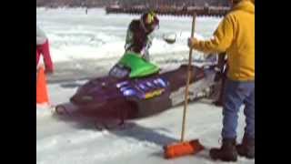 1800cc Snowmobile Drag Racing Part 1 [upl. by Einatsed]