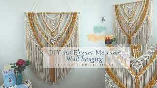 How to make a elegant macrame wall hanging Step by step tutorial by Him Macrame [upl. by Airdnaid562]