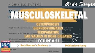 Osteoporosis Bisphosphonates teriparatide lab values in bone diseases  Musculoskeletal  21 [upl. by Lita35]