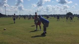 LSU QB Brandon Harris coaching at Manning Passing Academy [upl. by Atsirak70]