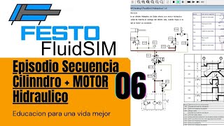 Episodio 06 Aplicacion de Motor Hidraulico mas cilindro Doble Efecto FluidSim Hidráulica Festo tech [upl. by Eon843]