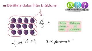 G 24 Beräkna delen från bråkform [upl. by Mert]