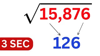 Square Root in 3 seconds  Crazy Math Trick [upl. by Drugi683]