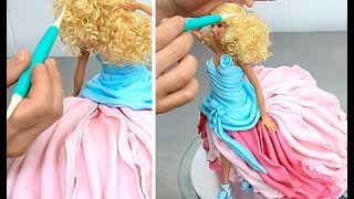 BARBIE Dress Up Cake  How To Make by Cakes StepbyStep [upl. by Hutchins905]