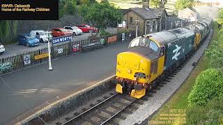 Keighley amp Worth Valley Railway double tractors  37401403 doing what they do best  Railcam LIVE [upl. by Asselam]