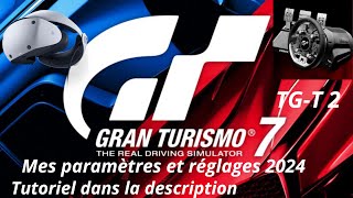 PS5 comment paramétrer et régler et optimiser son volant TGT 2 de Thrustmaster en 2024 sur GT7 [upl. by Luba]