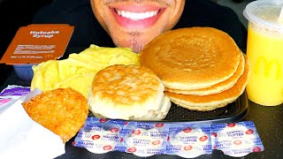 ASMR MCDONALDS BIG BREAKFAST WITH HOTCAKES HASH BROWNS EATING CHANNEL MUKBANG TALKING REVIEW JERRY [upl. by Gerladina]