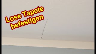 Lose Tapete befestigen  Tapete löst sich am stoß – Gelöste Tapeten Kante kleben  Naht ausbessern [upl. by Yenial]