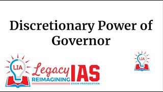 Discretionary Power of Governor [upl. by Wadsworth]