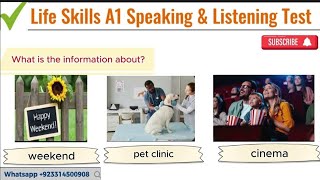 IELTS A1 Life Skills Speaking amp Listening Test Full Pattern Complete Test Spouse Visa UK [upl. by Ainod]